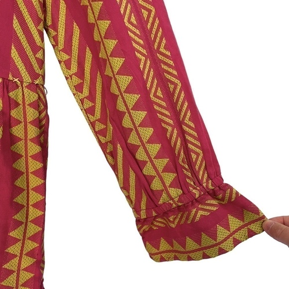 Anthropologie Maeve Dominique Ruffled Tunic Dress Pink Combo Size S NEW - Picture 9 of 15